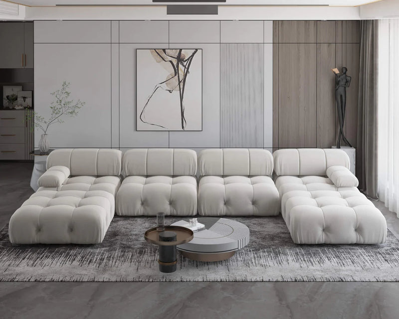 Bellini Velvet Modular Sofa & Chaise