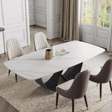 Dark Brown & Beige Dining Chair With PU Leather (Set of 4)