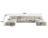 Bellini Velvet Modular Sofa & Chaise