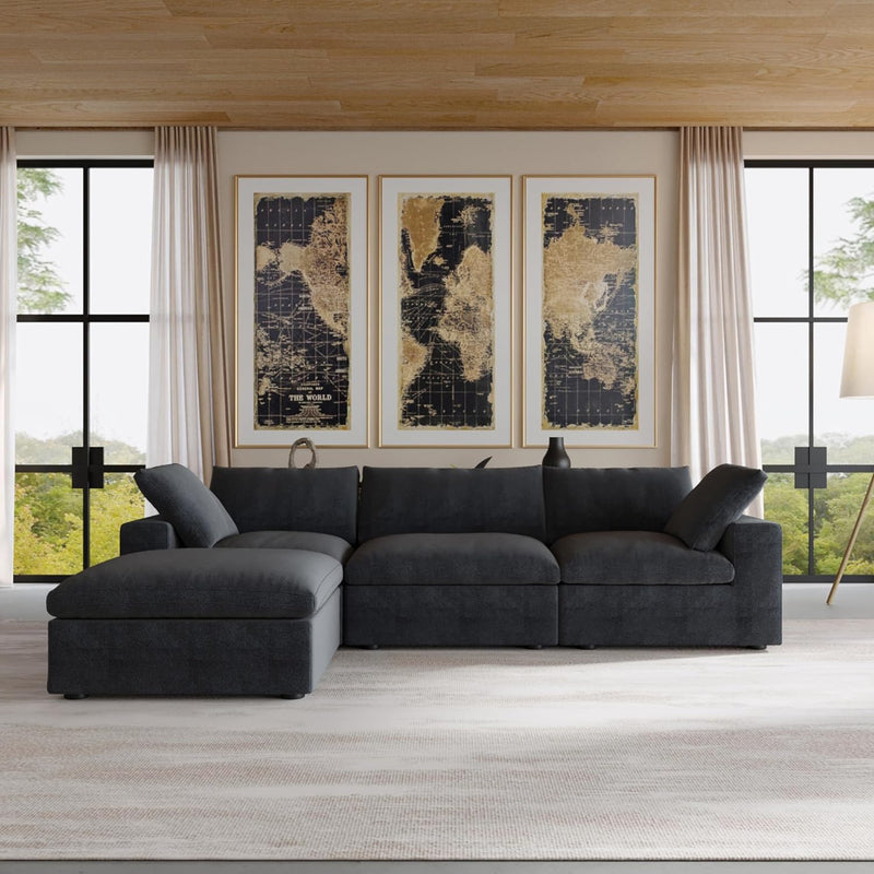 Magic Home Cloud Modular Section Sofa-3 Seats With One Ottoman
