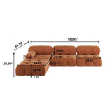 TVF Velvet Reversible Modular Sofa & Chaise