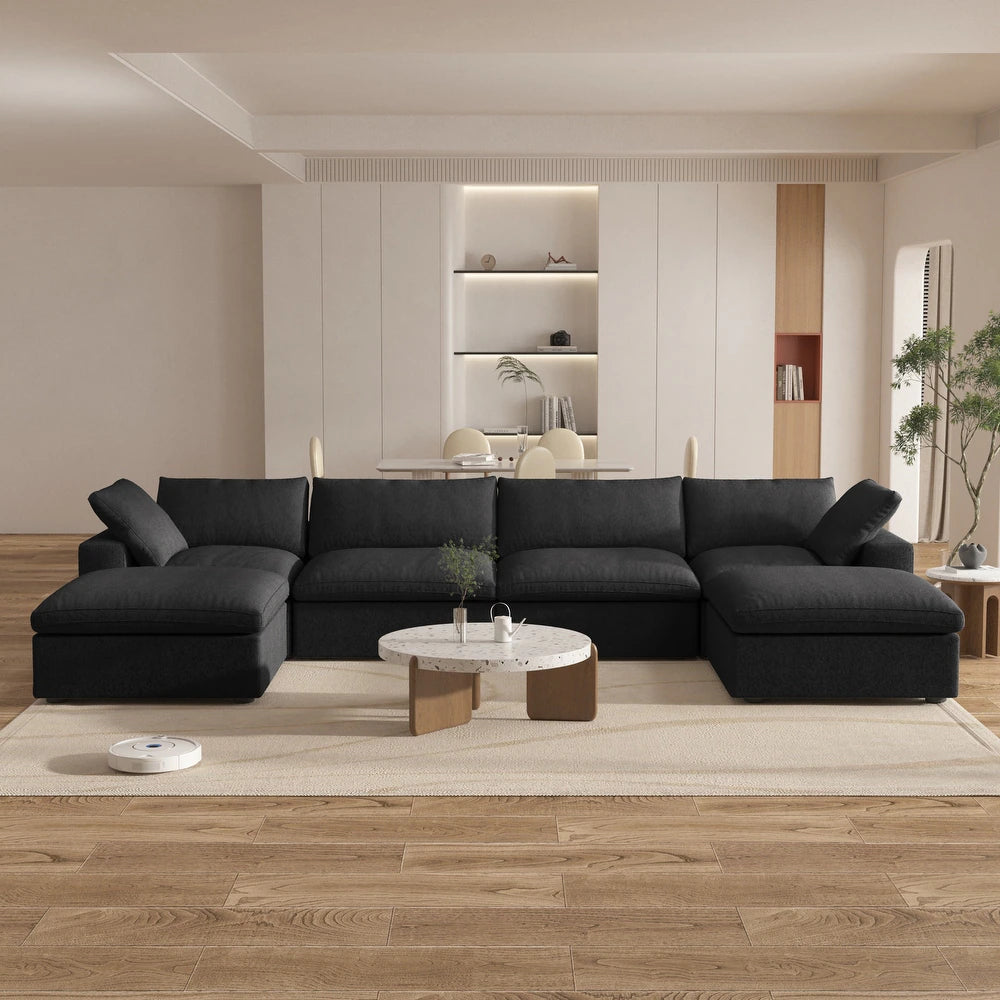 6pc Cloud Modular Sectional With 2 Storage Ottomans thevaluefinds
