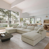 6pc Cloud Modular Sectional With 2 Storage Ottomans in Black