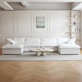 6pc Cloud Modular Sectional With 2 Storage Ottomans in Black