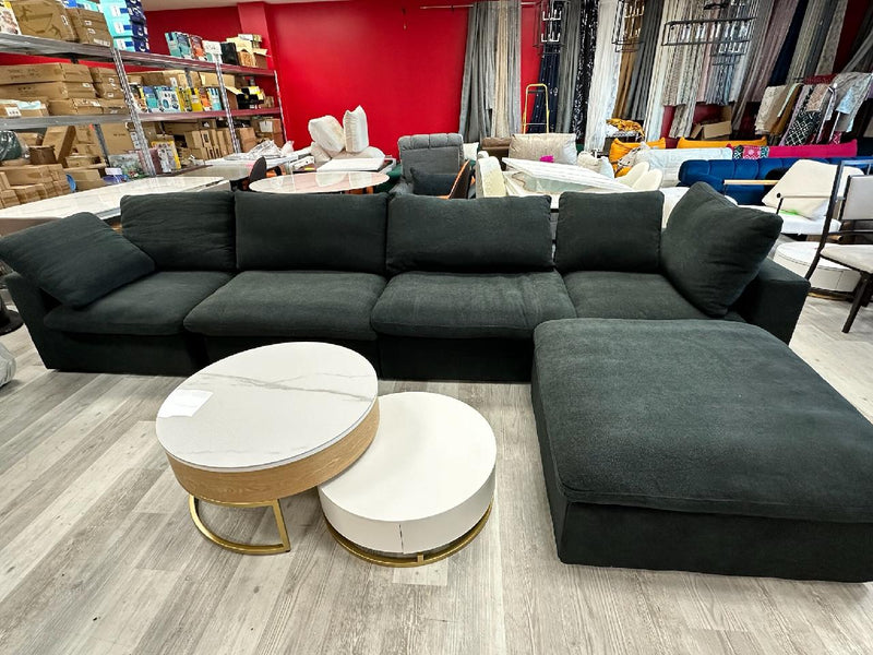 Cloud Modular Section Sofa-Four Seats with One Ottoman