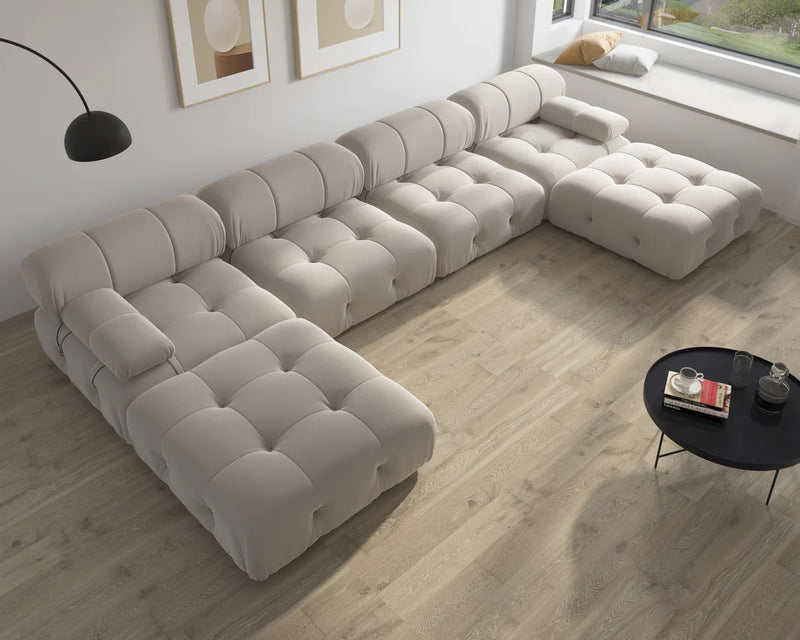 Bellini Velvet Modular Sofa & Chaise