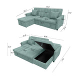 81.9'' Reversible Multifunctional Fabric Sofa Sleeper