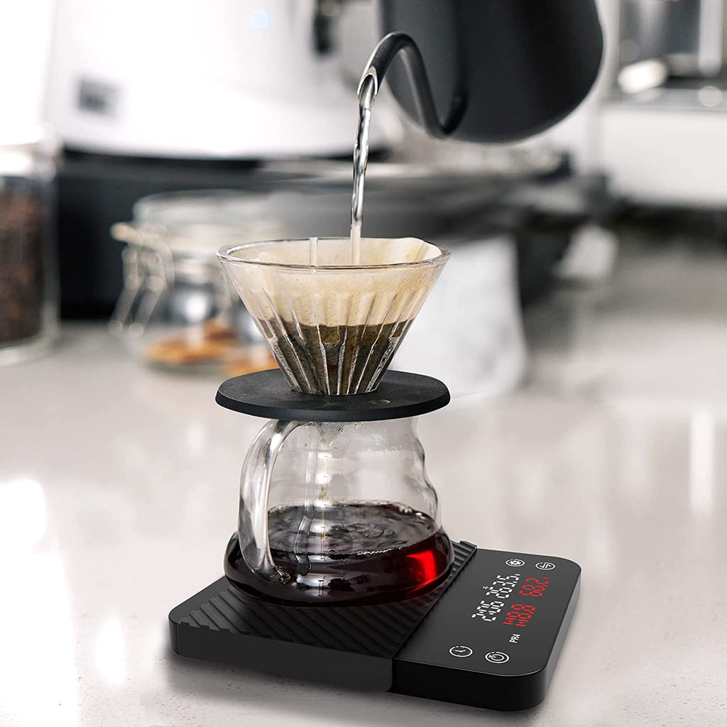 Digital Coffee Scale with Timer 3000g/0.1g, High Precision Rechargeable  Digital Food Scale, Double LED Display for Pour Over, Espresso, Drip Coffee