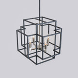 4 - LIGHT LANTERN RECTANGLE CHANDELIER