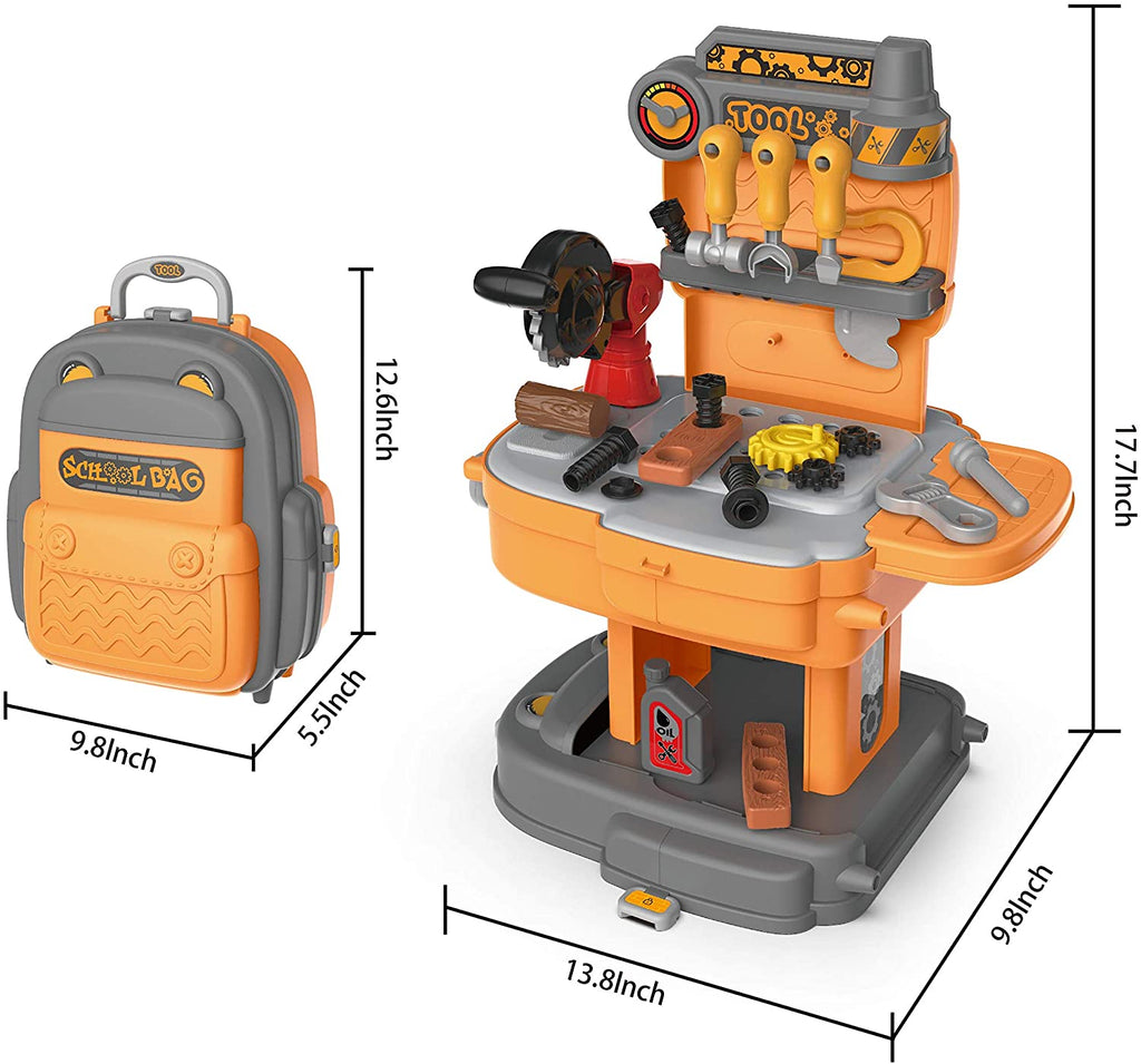 Joyin 32 Pcs Kids Construction Tool Toy Set Backpack of Tool Toys with Electric