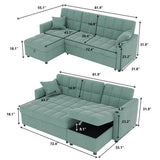 81.9'' Reversible Multifunctional Fabric Sofa Sleeper