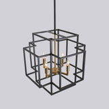 4 - LIGHT LANTERN RECTANGLE CHANDELIER