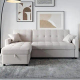 81.9'' Reversible Multifunctional Fabric Sofa Sleeper